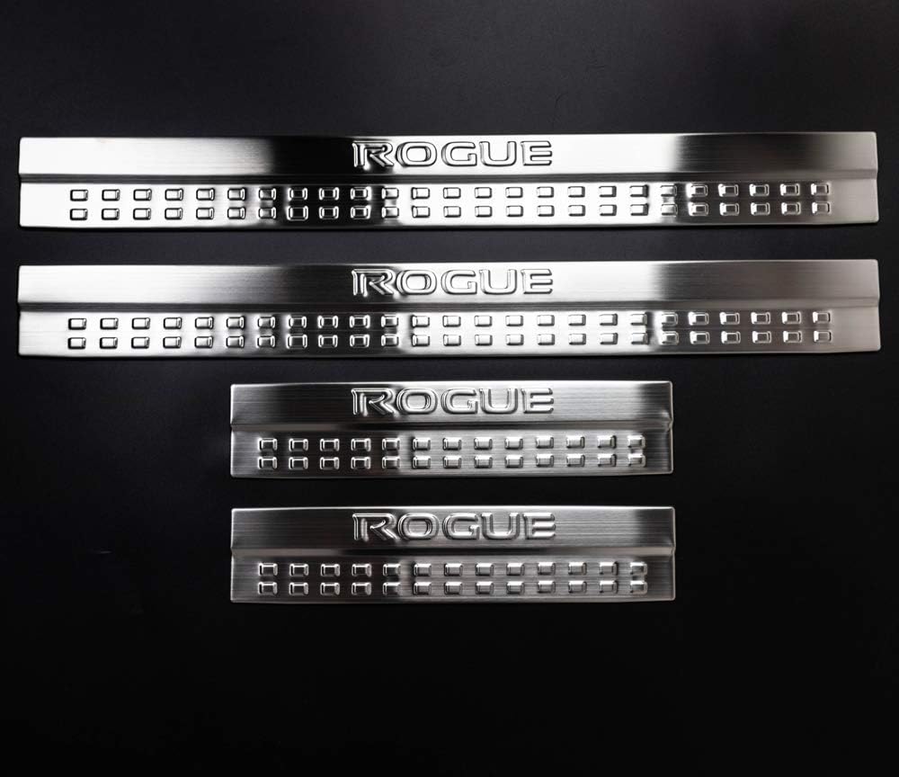 Weigesi Stainless Steel Door Sills Scuff Plate for Nissan Rogue 2014-2019 2020 Accessories Pack of 2