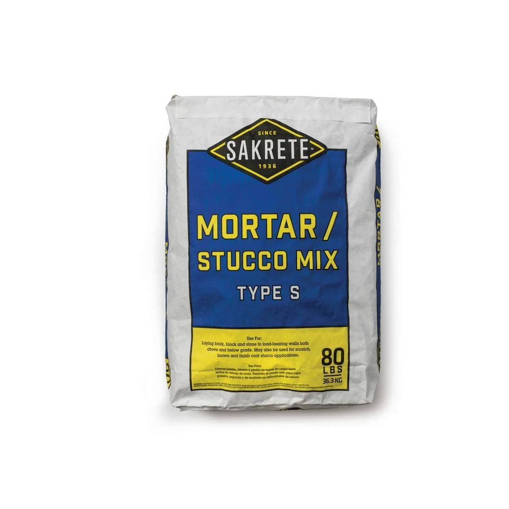 Sakrete High Strength Mortar Mix, Type S, Gray - 80 lb box