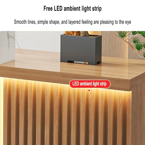 Front desk reception counter with lockers, reception desk with led lights, ,Retail Counter for Clothing Store, reception desk for sale, suitable for company facade, salon reception, etc.(B-2,120*60*10