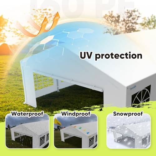 Quictent 20x20 Party Tent Heavy Duty Outdoor Canopy Tent Carport Wedding Event Shelter BBQ Wedding Tents for Parties with Storage Bags(Mesh)