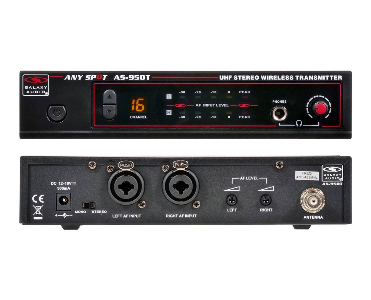 Galaxy Audio AS-950 In-Ear Wireless System 470-789 MHz Black