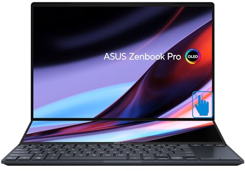 ASUS Zenbook Pro 14 Duo Gaming & Entertainment Laptop (Intel i9-12900H 14-Core, 32GB LPDDR5 4800MHz RAM, 1TB SSD, GeForce RTX 3050 Ti, Win 11 Home) with Microsoft 365 Personal, Dockztorm Hub