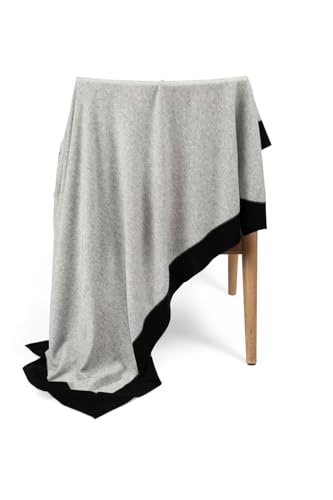 Jet&Bo Luxurious Cashmere Merino Blend Travel Blanket, Airplane-Ready in Packable Pouch, Soft, Lightweight and Breathable