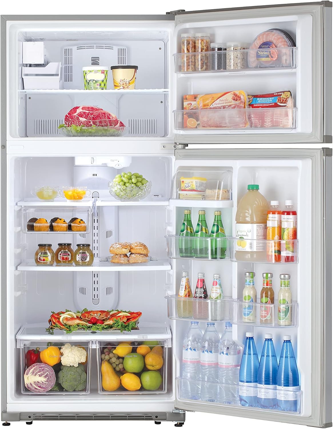 Kenmore 30" Top-Freezer Refrigerator with Ice Maker and 18 Cubic Ft. Total Capacity, Stainless Steel