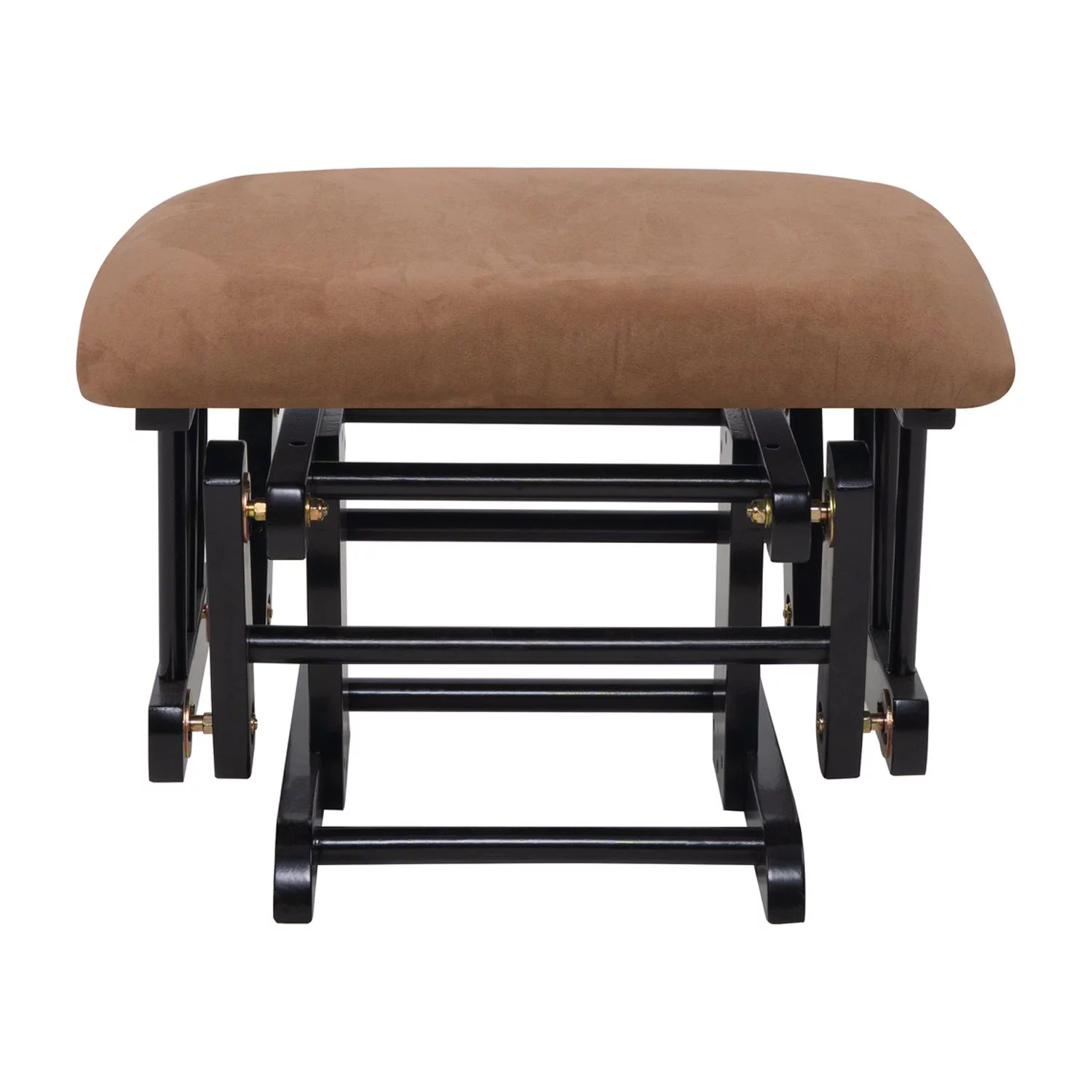 Nursery Glider & Ottoman Sets, Reclining Swivel Glider Rocker with Ottoman, Nursery Rocking Chair for Baby Room, Upholstered Nursery Recliner Glider with Ottoman, Padded Arms - Chocolate, Black
