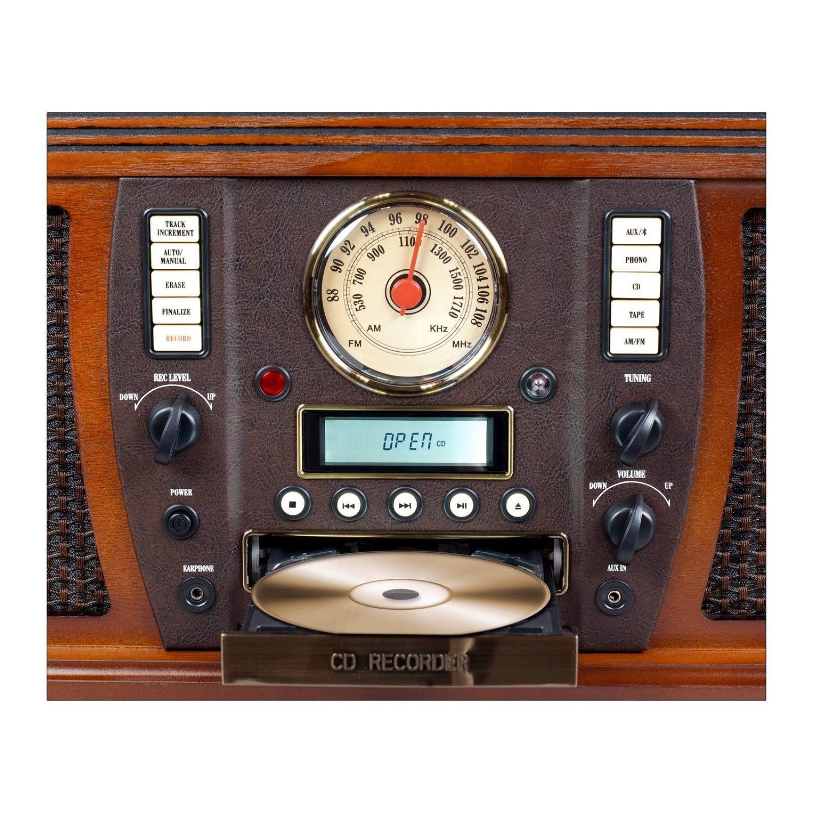 Victrola Aviator 7-in-1 Wooden Turntable with Bluetooth