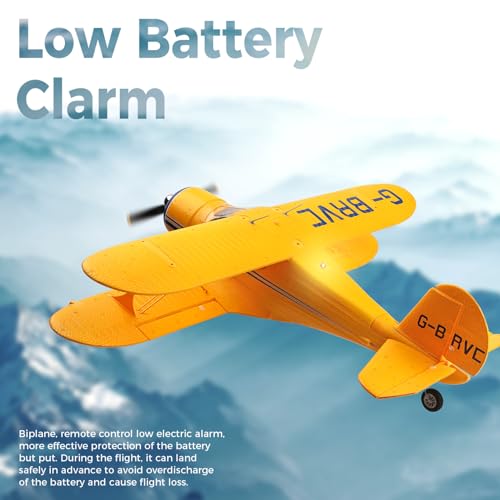 GoolRC RC Plane, WLtoys XK A300 RC Airplane, 4 Channel Brushless Remote Control Airplane, 2.4GHz RC Aircraft Fighter with 3D/6G Mode, Easy to Fly for Beginners and Adults (Yellow)
