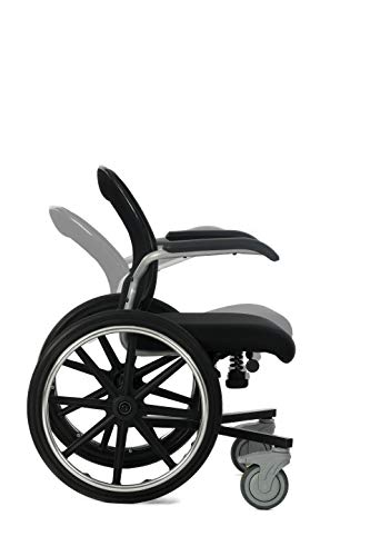 Daily Indoor Wheelchairs for Adults - Slim-Line Steel Narrow Wheelchair for Limited Spaces – 40lb Weight Adjustable Wheelchair – House Wheelchair w/Footplates, Handrings, & Push Handles