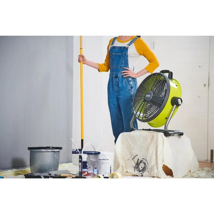 RYOBI R18F5-0 ONE+ Cordless Floor Fan (Bare Tool), 18 V, Green