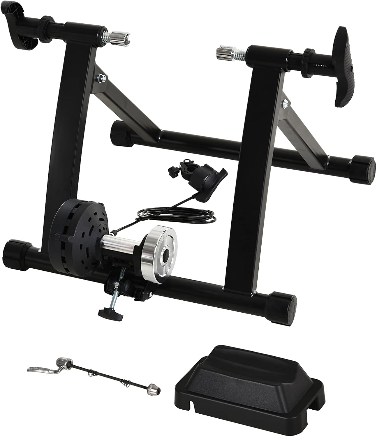 Soozier Magnetic Indoor Speed Bike Kinetic Trainer with 5 Levels of Resistance & Bar Mounted Remote Control Pack of 2