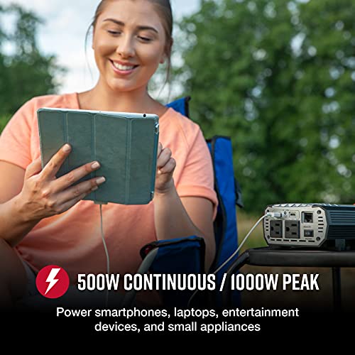 Cobra PRO 2500W Professional Grade Power Inverter, Portable – 2500-Watt Car Charger, 4 Grounded AC Outlets, 2 Fast Charge USB Ports and Remote Controller (CPIALCDG1) Compatible