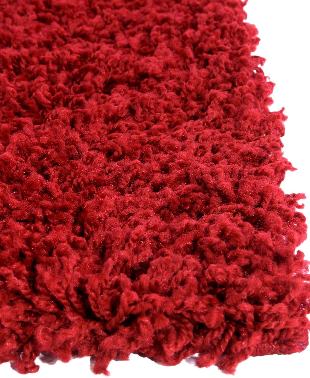 Rugs.com - Über Cozy Solid Shag Collection Rug – 8' x 11' Cherry Red Shag Rug Perfect for Living Rooms, Large Dining Rooms, Open Floorplans