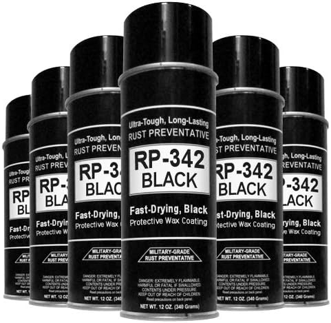 Cosmoline RP-342 Black Rust Preventive Spray (Military-Grade) 3-Cans Pack of 2