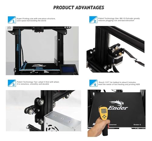Creality Ender 3 V3 SE 3D Printer, 250mm/s Printing Speed, Sprite Direct Extruder CR Touch Auto Leveling Auto Z Offset Color Screen 220x220x250mm