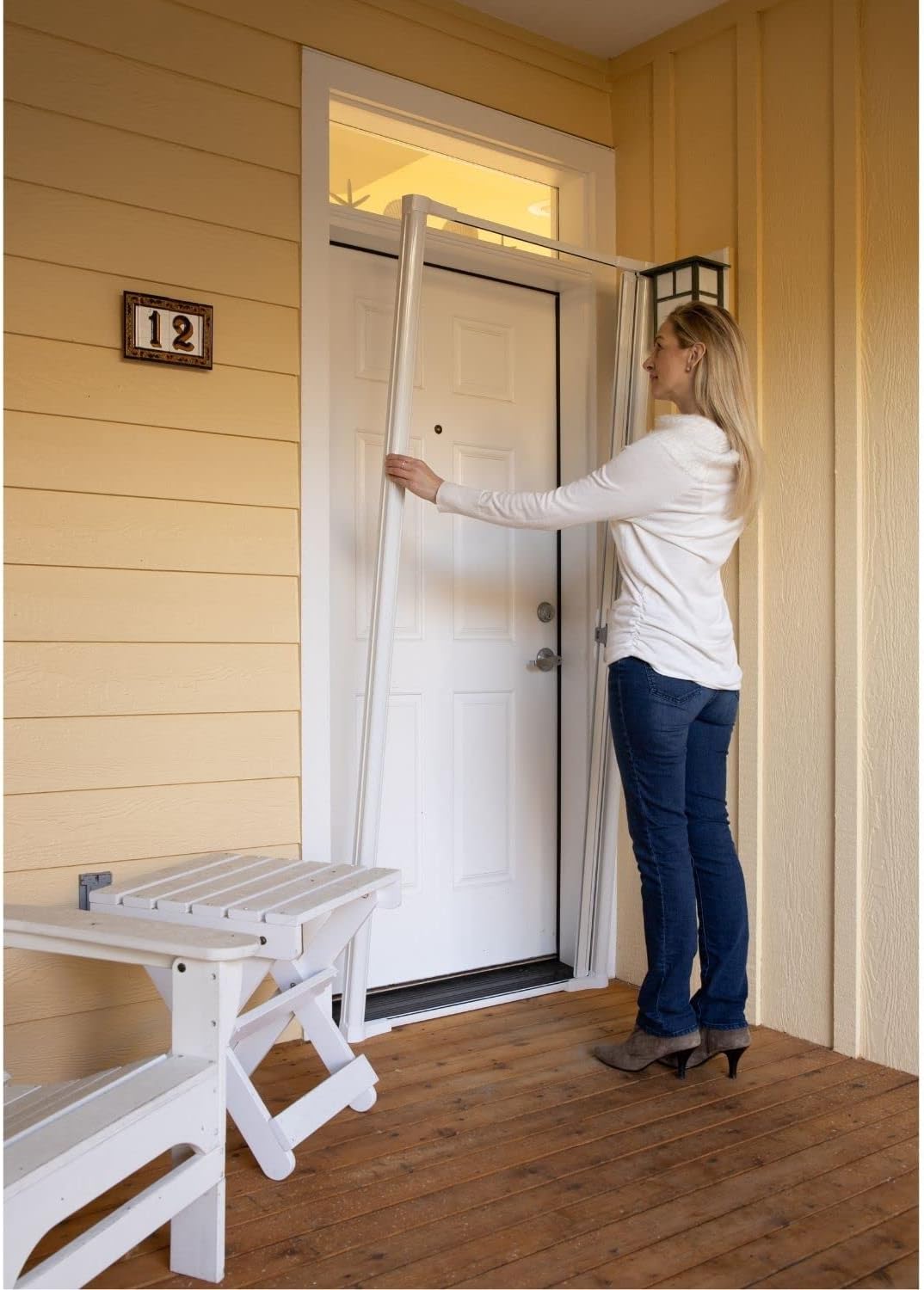 Brisa White Retractable Screen Door 80" Single