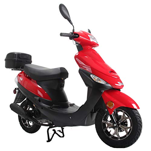 X-PRO 50cc Adult Moped Gas Moped Motorcycle 50cc with 10" Aluminum Wheels, Electric/Kick Start! (Black, Factory Package)