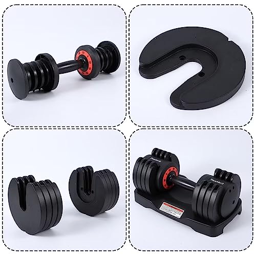 Adjustable Dumbbell Set 25/55LB Dumbbell Weights, 5 in 1 Free Weights Dumbbell with Anti-Slip Handle, Suitable for Home Gym Full Body Workout Fitness （Single）