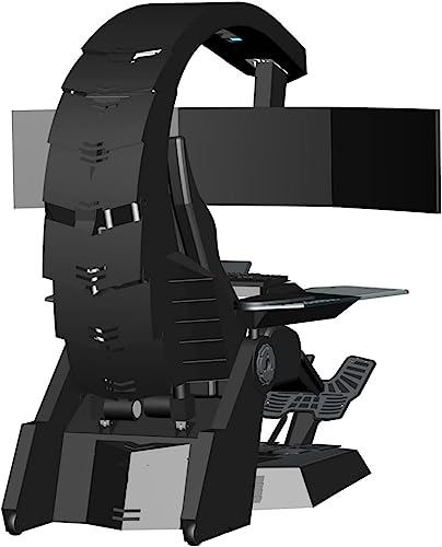 Zero -Gravity Encoding Cabin Office Chair, Video Game Chair, Computer Driving Chair Ergonomic Multiple display suspension electric adjustment Boss Chair (White)