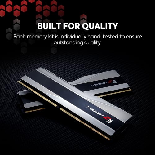 G.SKILL Trident Z5 RGB Series (Intel XMP 3.0) DDR5 RAM 32GB (2x16GB) 6600MT/s CL34-40-40-105 1.40V Desktop Computer Memory UDIMM - Matte Black (F5-6600J3440G16GA2-TZ5RK)