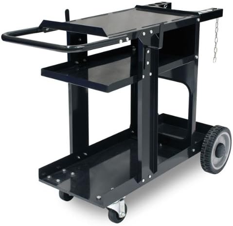 Eastwood MIG TIG Plasma Welding Durable Cart with 350 Lbs Weight Capacity 3 Shelves Cable and Gas Bottle Storage