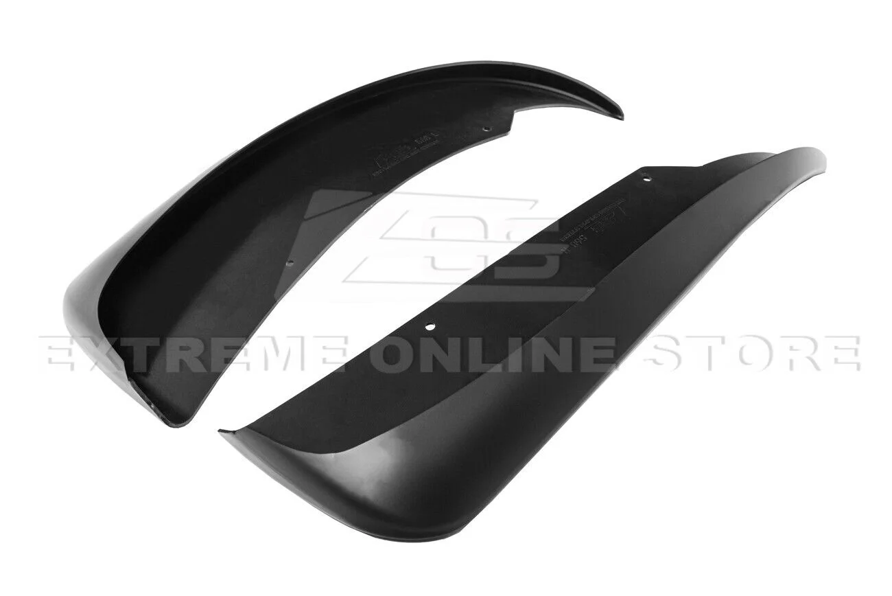 Replacement For 1997-2004 Chevrolet Corvette C5 ALL Models | GM Factory XL Extended Style Front & Rear Side Splash Guards Mud Flap Pair ( ABS Plastic - Matte Black )