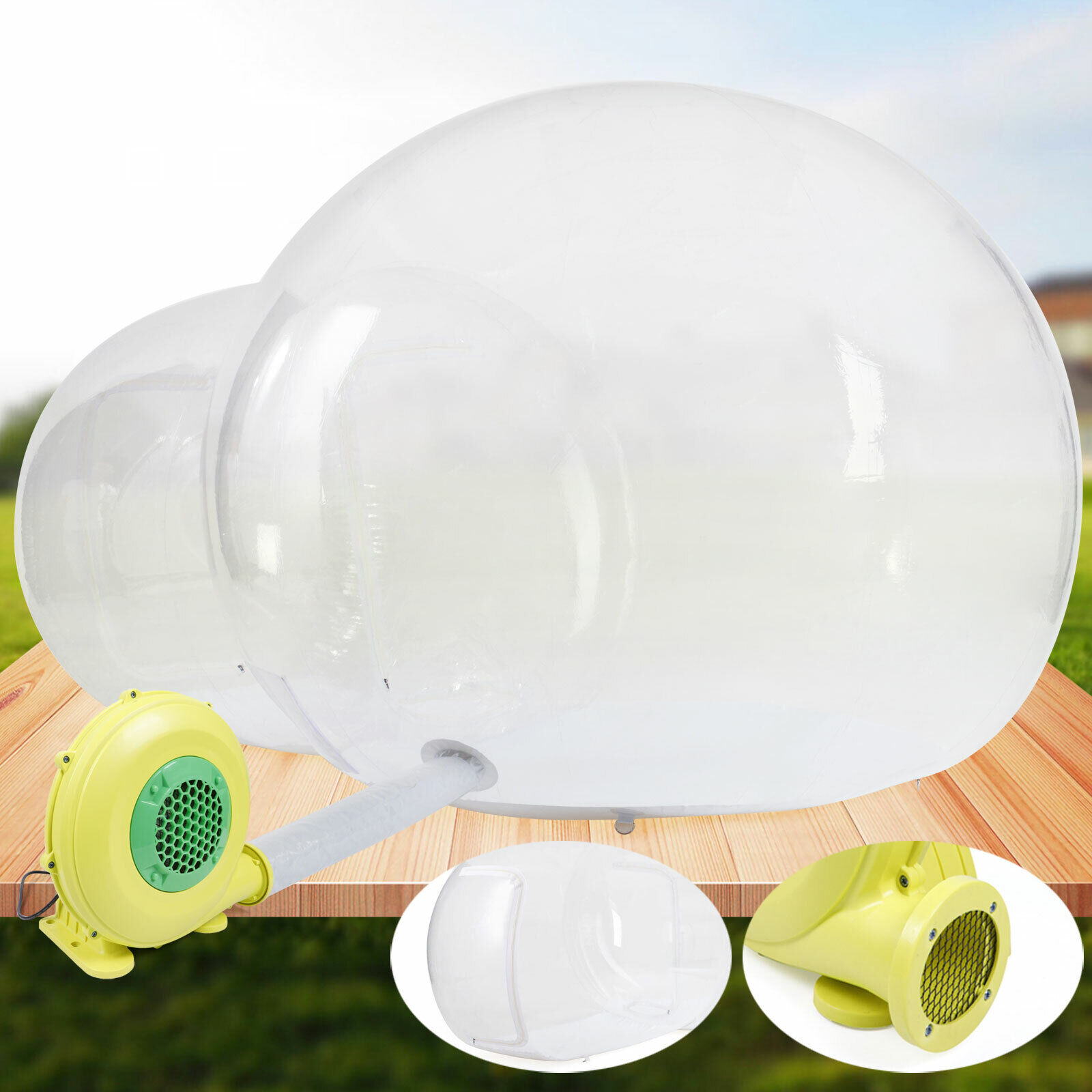 SHZICMY Inflatable Eco Home Tent House Outdoor Dome Camping Cabin Lodge Air Bubble 3Mx5M