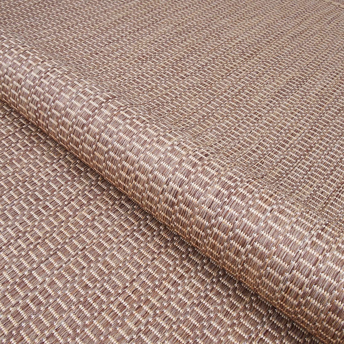 Couristan Recife Saddle Stitch Indoor/Outdoor Area Rug, 7'6", Cocoa Brown-Natural