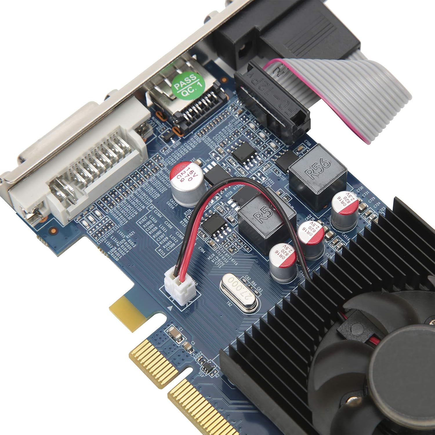Vbestlife PC Graphics Card, HD6450 2G 64bit DDR3 Graphics Card with PCI Express 3.0 Slot, for Office Desktop Computer