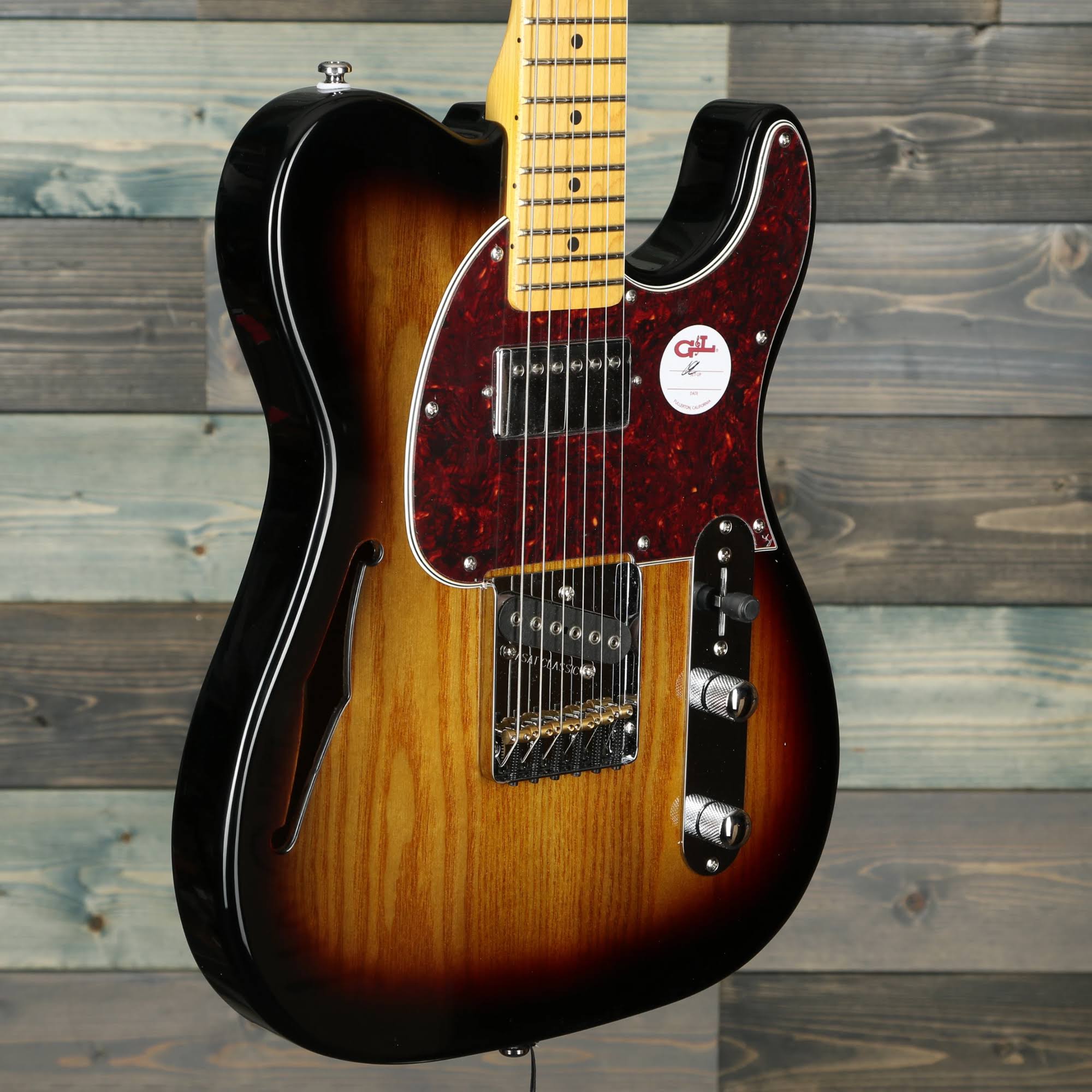 Gu0026L Tribute ASAT Classic Bluesboy Semi-Hollow - 3-Tone Sunburst