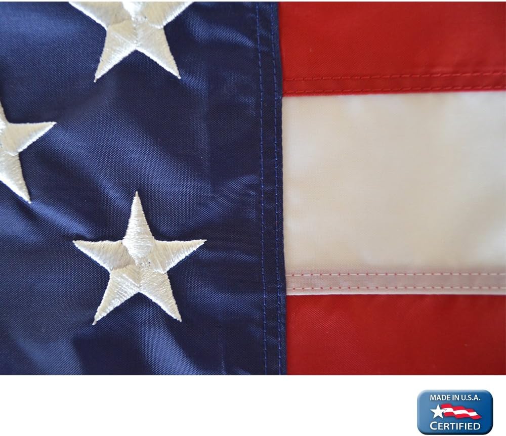 Annin & Co Model 2460 American Flag Nylon SolarGuard NYL-Glo, 3x5 ft, 100% Made in USA with Sewn Stripes, Embroidered Stars and Brass Grommets
