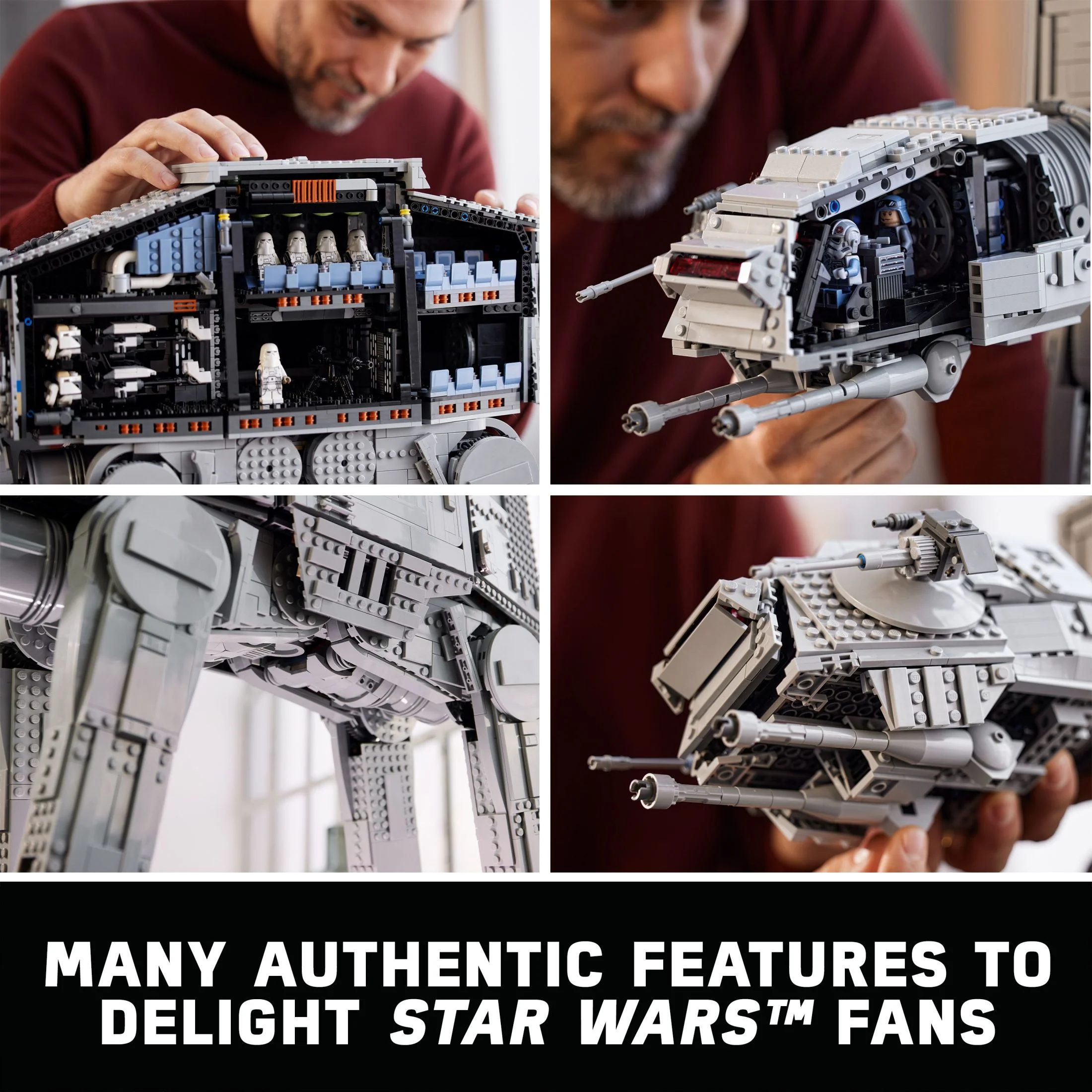 LEGO Star Wars AT-AT Walker 75313 Buildable Model - Collectible Set for Adults, Ultimate Build and Display Set, 9 Minifigures Including General Veers, Luke Skywalker, Snowtroopers and AT-AT Drivers