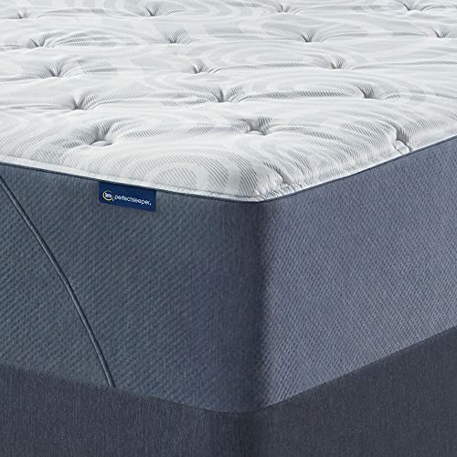 Serta Perfect Sleeper 12 Inch Queen Gel Memory Hybrid Mattress, Ultra Plush, USA Built, 100-Night Trial, CertiPUR-US Certified - Renewed Relief,White and Dark Blue