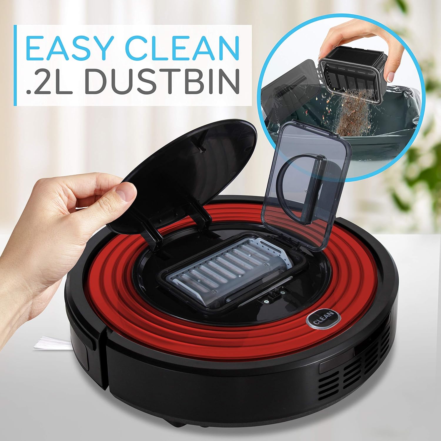 Robot Vacuum Cleaner and Dock - 1500pa Suction w/ Scheduling Activation and Charging Dock - Robotic Auto Home Cleaning for Carpet Hardwood Floor Pet Hair & Allergies Friendly - Pure Clean PUCRC95
