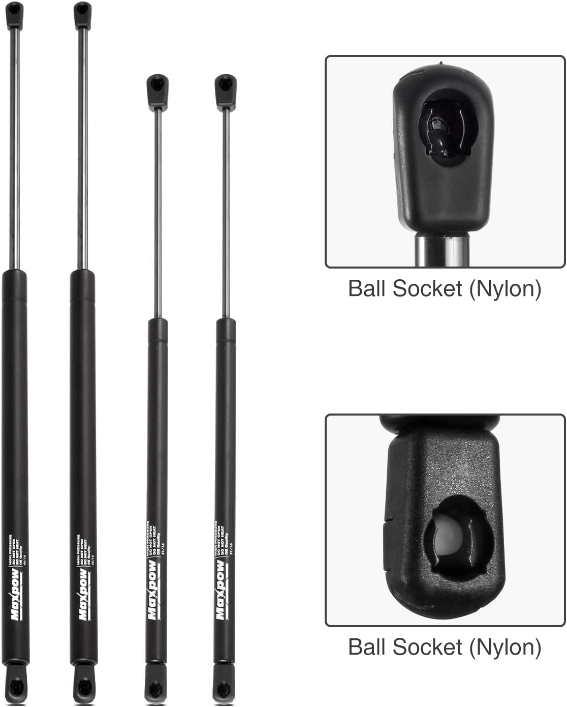 Maxpow 2 Tailgate and 2 Rear Window Glass Lift Supports Struts Compatible With Suburban Tahoe/GMC Yukon 2000 2001 2002 2003 2004 2005 2006 4185 4557 Pack of 2