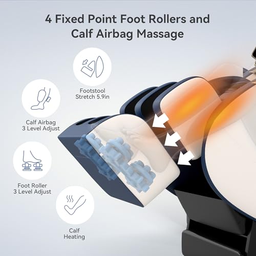 Real Relax 2025 Dual Core S Track Massage Chair,Full Body Airbags Massage Recliner,Zero Gravity with APP and LCD Control,Lower Back and Calf Heating,Foot Roller,Bluetooth,Home or Office Use,Black