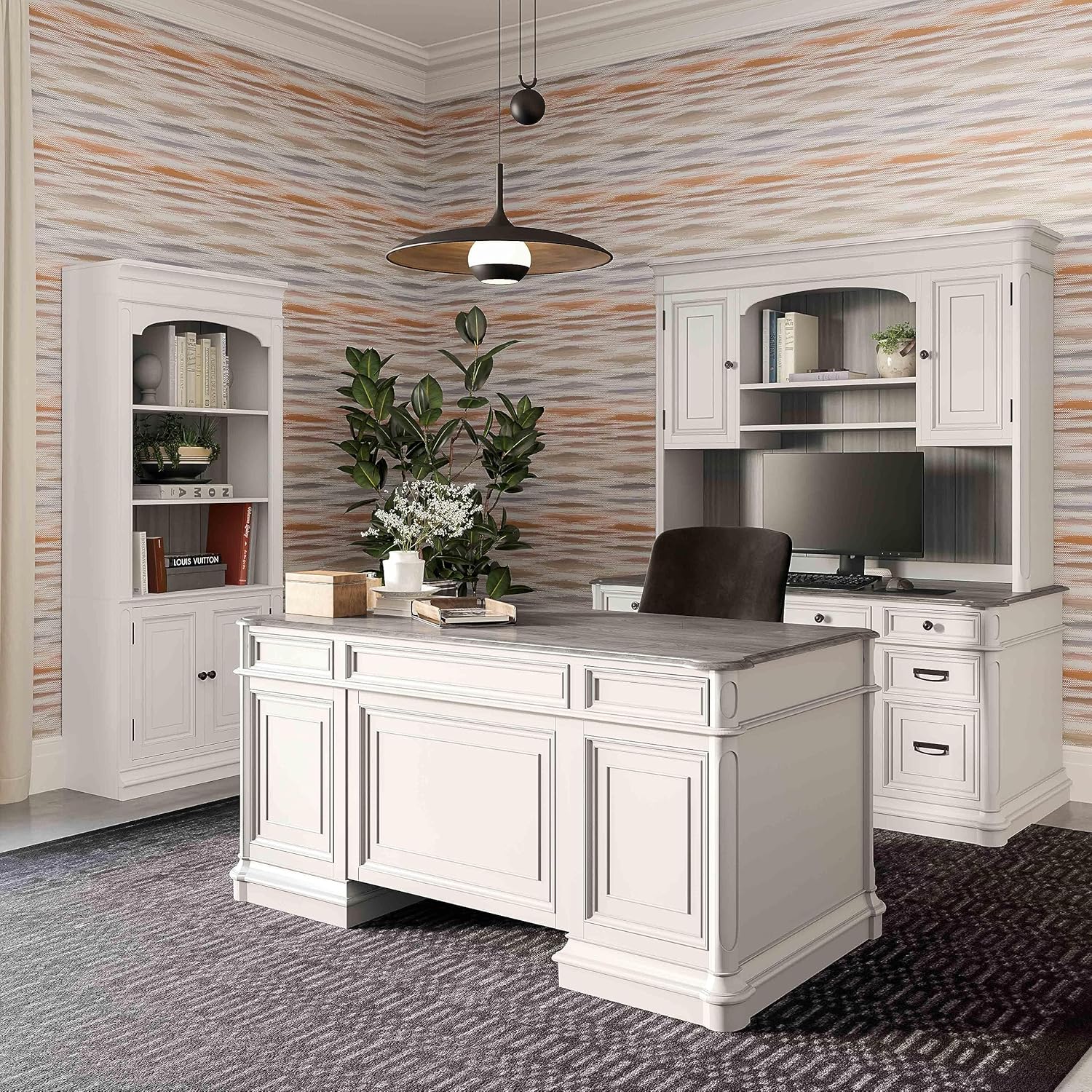 Tov Furniture Roanoke Transitional 78" Wood Bookcase in White Finish