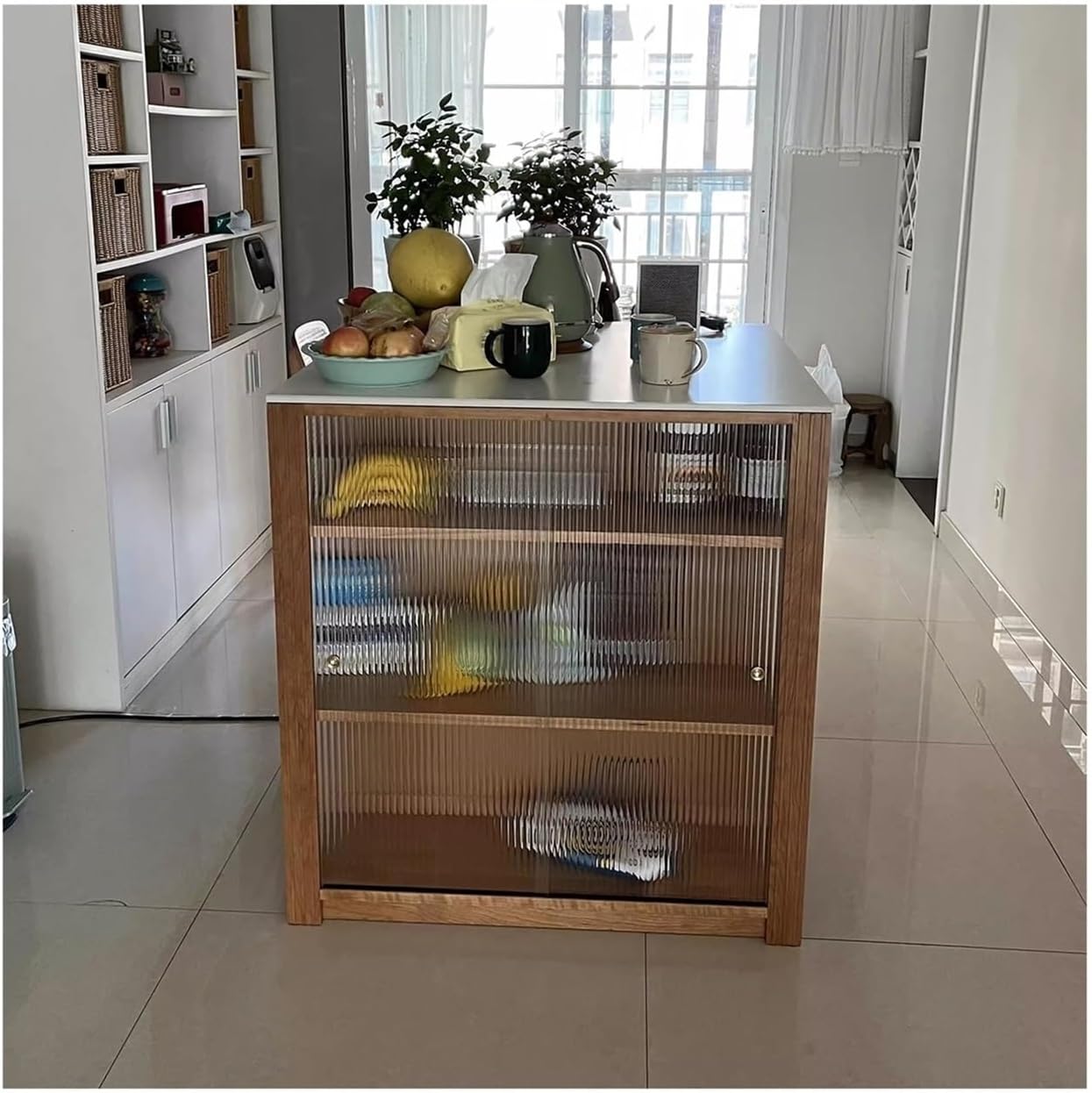 Kitchen Island Freestanding Island Restaurant Bar Dining Table Kitchen Sideboard Cabinet Mobile Kitchen Storage Islands