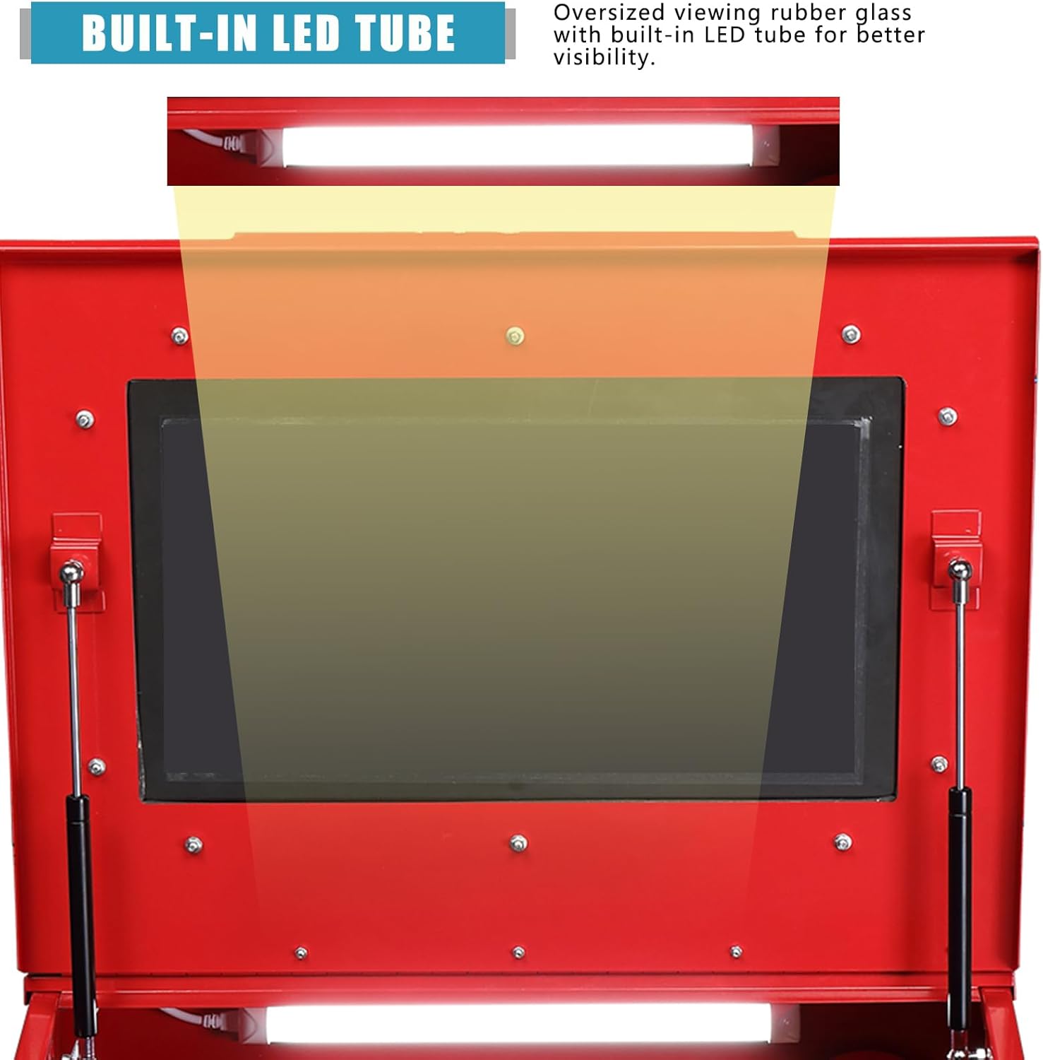 MOTORHOT 40 Gallon Bench Top Air Sandblasting Cabinet Sandblaster Abrasive Blast Large Cabinet with Gun and 4 x Nozzles Air Compressor Delivery 60-125PSI/6-25CFM for Rust Removal, Stain, Paint