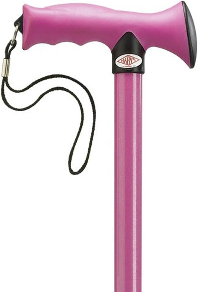 HARVY Light Pink Ergonomic Rubber Grip Handle Aluminum Adjustable Shaft Ladies Walking Cane