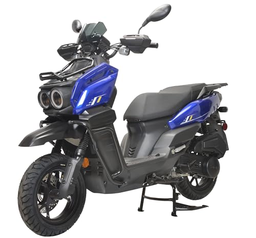 HHH motorcycle 150cc Scooter Tank 150 Scooter Moped Gas 150cc Motorcycle Fully Automatic Adult Street Bike Cvt transmission and 12 inch Aluminum Wheels ( White color )