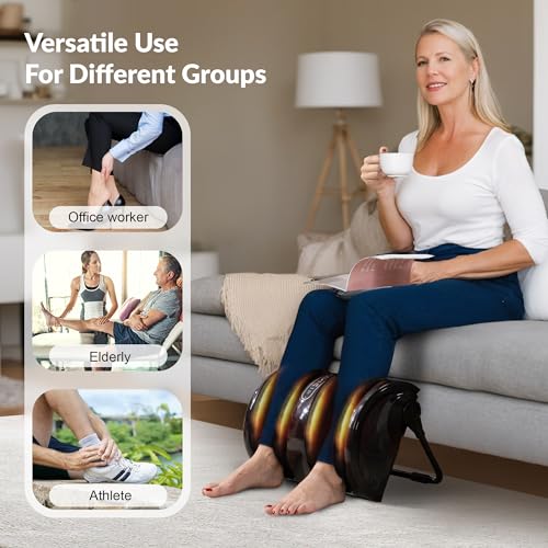 Snailax Foot Massager with Heat, Shiatsu Feet and Calf Massager Machine for Plantar Fasciitis, Neuropathy, Improve Circulation, Foot Leg Massager with Remote Control