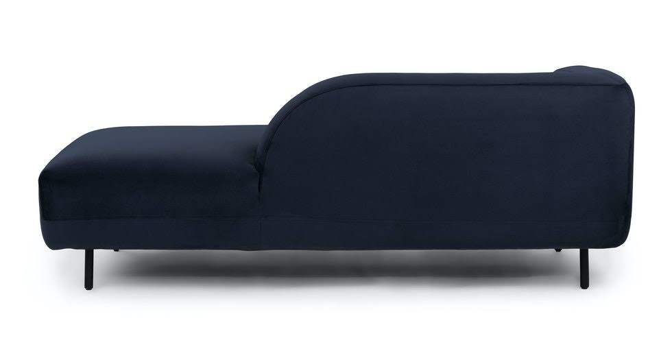 Blue Velvet Daybed, Black Metal Legs | Article Lupra Modern Furniture
