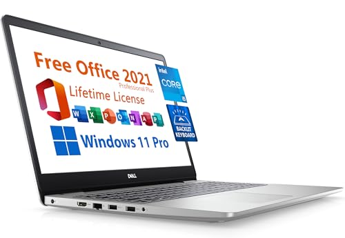 Dell Inspiron 15 Business Laptop, Free Microsoft Office 2021 with Lifetime License, 15.6" FHD Display, Intel 4-Core i5-1035G1, RJ45, Backlit Keyboard, Fingerprint Reader
