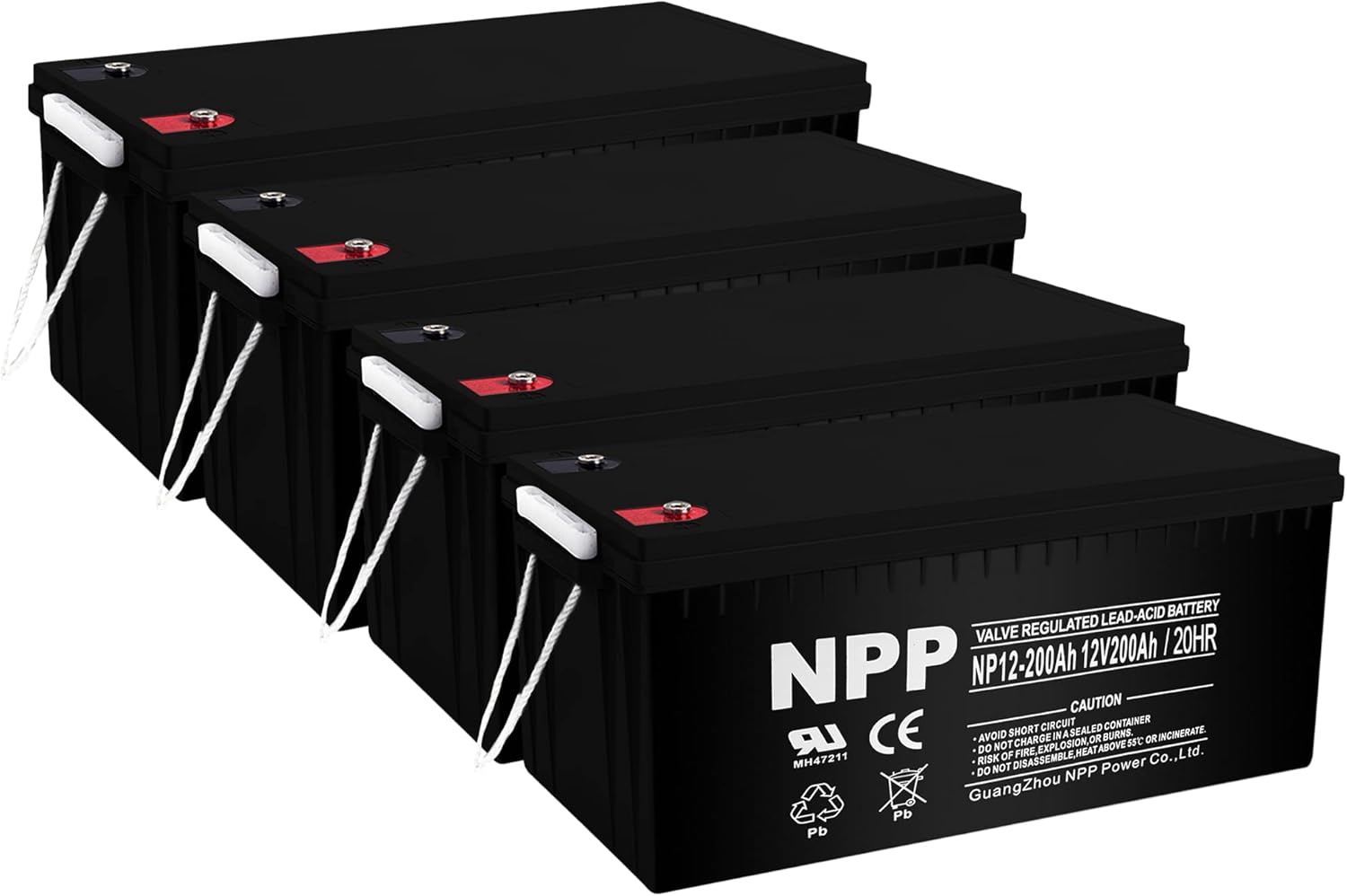 NP Power NP12-150Ah 12V 150Ah Rechargeable AGM Deep Cycle Battery Perfectly replace all RV, Solar systems, Marine Batteries Application, Maintenance-Free (12V 150Ah 4 Pack)