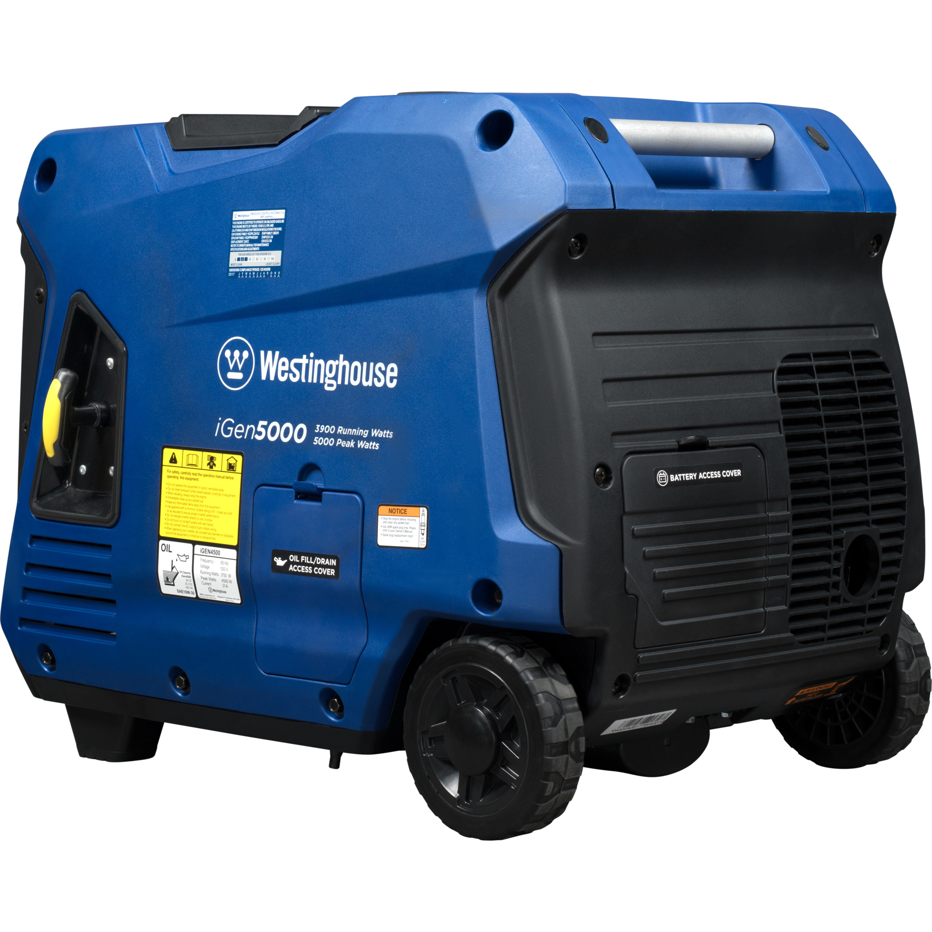 Westinghouse 5000 Peak Watt RV Ready, Gas Powered Portable Inverter Generator with Electric Start