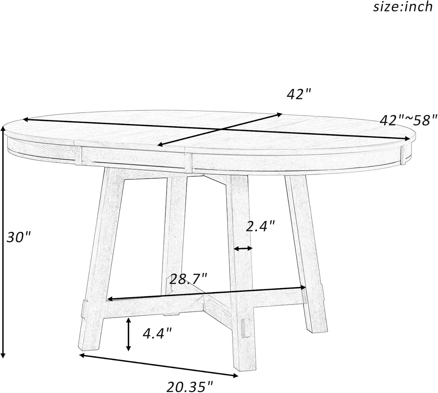 Gecheer Farmhouse Round Extendable Dining Table with 16" Leaf Wood Kitchen Table (Natural Wood Wash)