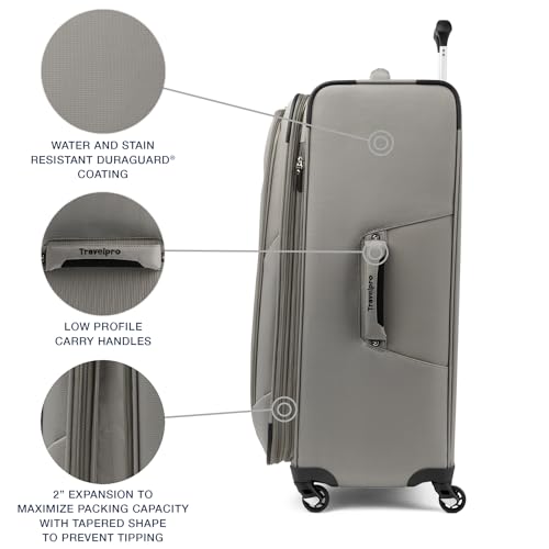 Travelpro Maxlite 5 Softside Expandable Carry on Luggage with 4 Spinner Wheels, Lightweight Suitcase, Men and Women, Slate Green, Compact Carry on 20-Inch
