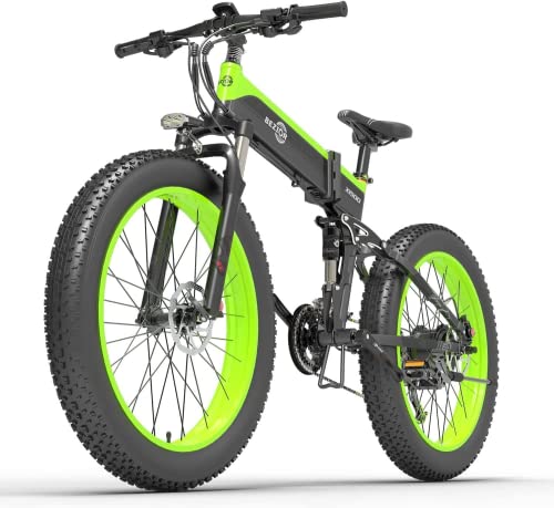 Electric Bike X1500 for Adults, Foldable 26" x 4.0 Fat Tire Electric Bicycle, 1500w Motor 48V 12.8Ah Removable Lithium Battery, M2000 27-Speed Gear and Dual Shock Absorber Ebikes