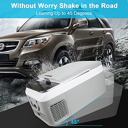 AUTOOMMO 12 Volt Refrigerator, Car Refrigerator (-4℉~50℉), Portable Car Freezer Fridge with 12/24V DC 100/240V AC Adapter for Camping Travel and Truck RV SUV Van Boat Home Use