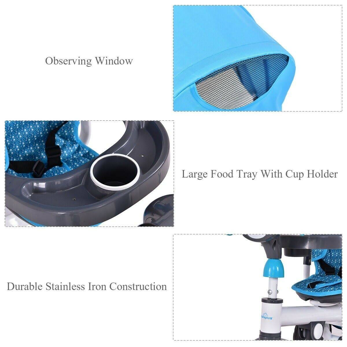 4-in-1 Detachable Baby Stroller Tricycle with Round Canopy